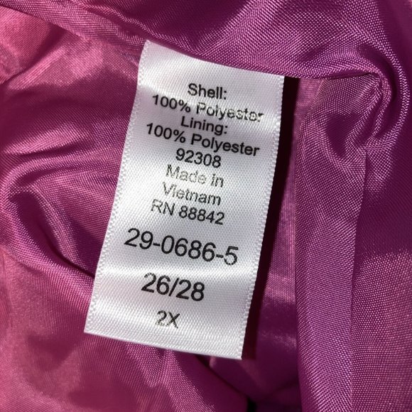 Woman Within Size 26/28 2x Coat Jacket Pink 100% Polyester 88842 - Picture 3 of 5